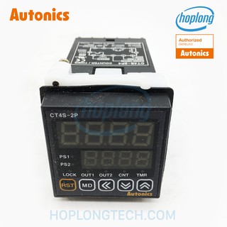 CT4S-2P4 Bộ đếm Bộ đặt thời gian Autonics đặt trước 2 giá trị kích thước 48x48mm 100-240VAC 4 chữ số