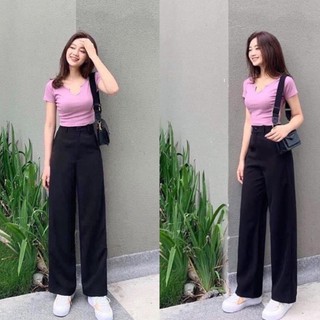 Quần ống suông khoá trước