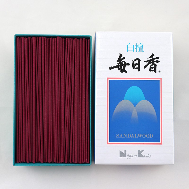 Nhang thơm sạch Nhật Bản Mainichi Byakudan mùi gỗ, Thanh hương thư giãn, khử mùi Nippon Kodo