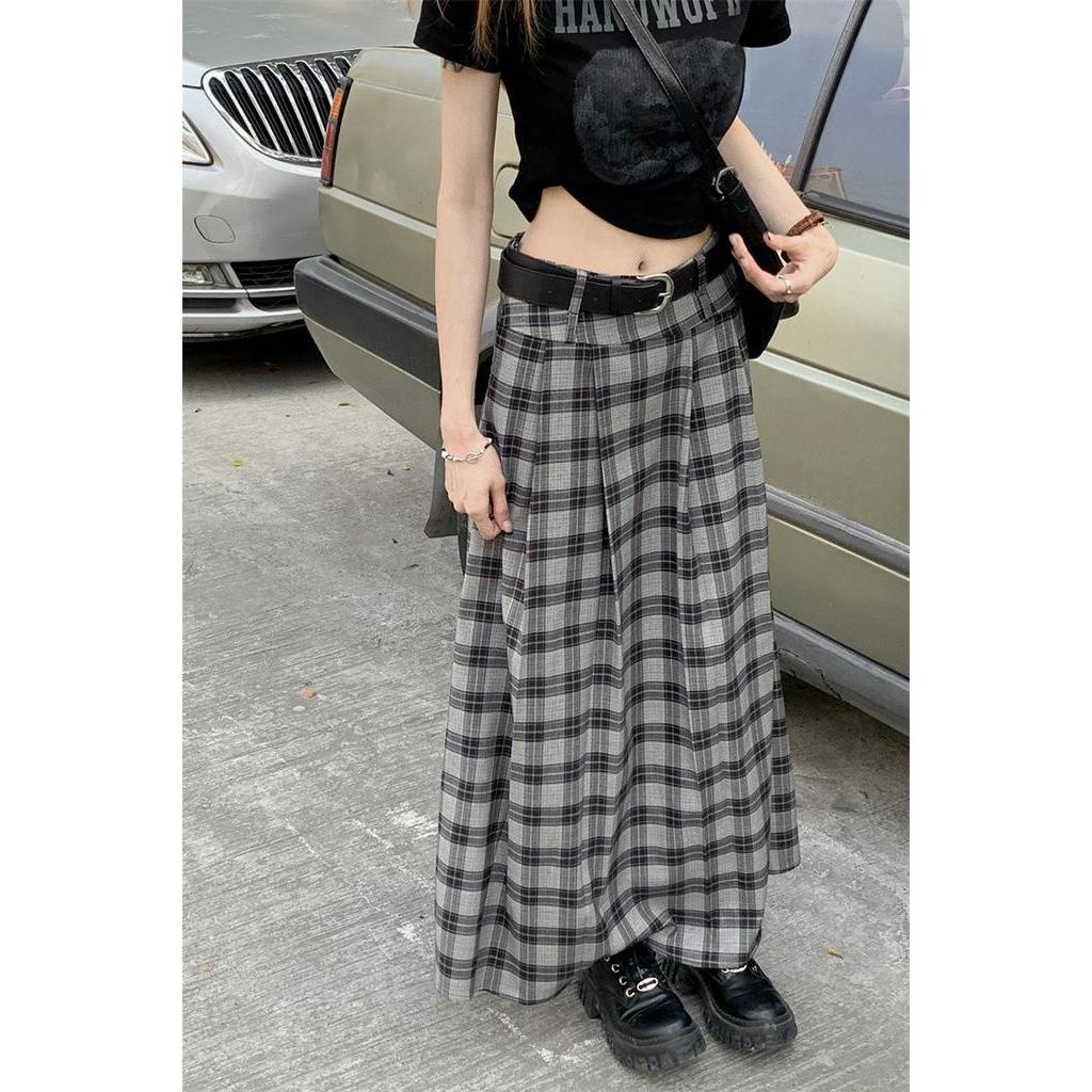Set Áo Thun Dáng Ngắn Phối Chân Váy Dài Họa Tiết Kẻ Sọc Thời Trang 61714