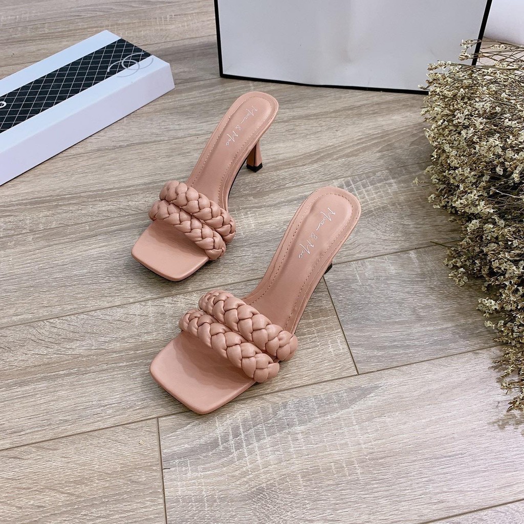 Guốc quai đan mới hot nhất thu đông 2020 cao 7cm -w37