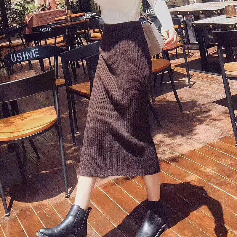 chân váy len ôm dáng dài - đầm len dệt kim xinh xắn | BigBuy360 - bigbuy360.vn