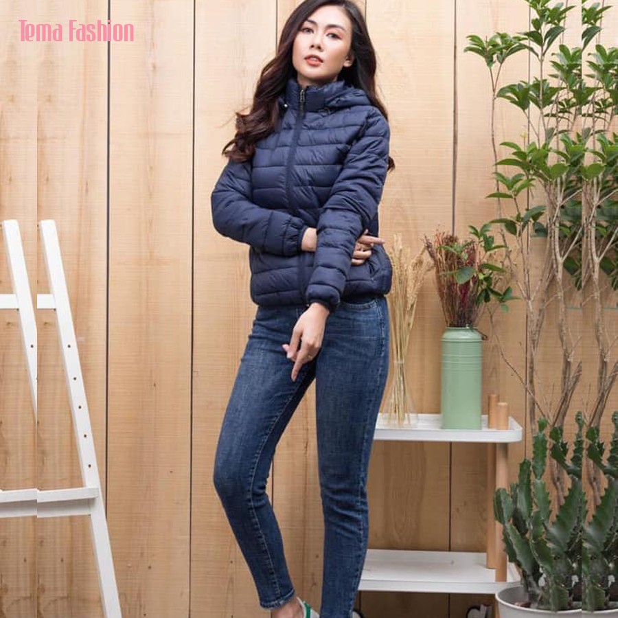 Áo phao nữ lông vũ  TEMA cao cấp - Áo phao nữ có mũ hàng liền VNXK basic đủ màu siêu nhẹ, siêu ấm | BigBuy360 - bigbuy360.vn