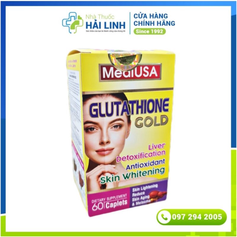 Viên uống trắng da mờ nám Mediusa ⚡ Nhập khẩu Mỹ ⚡ Hộp 60 viên Chứa hàm lượng cao glutathione và vitamin C