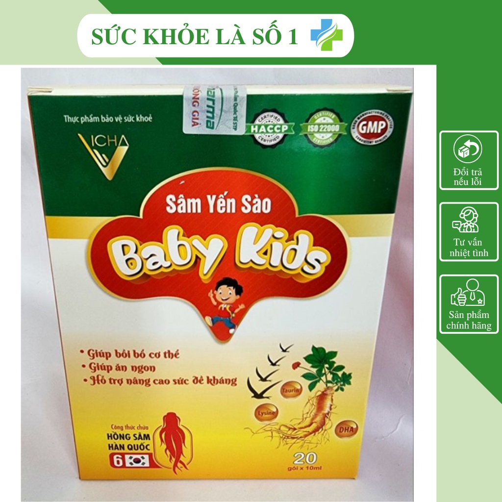 Siro Sâm Yến Sào Ăn Ngon Baby Kids (hộp 24 Gói) Giúp Bé Ăn Ngon Và Nâng Cao Sức Đề Kháng