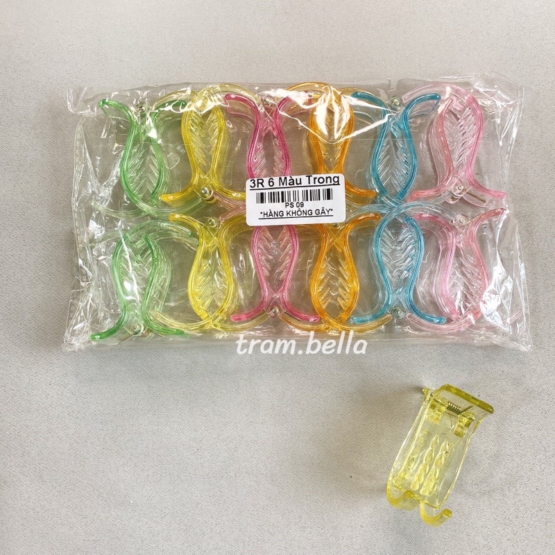 set 6 kẹp càng cua màu trong
