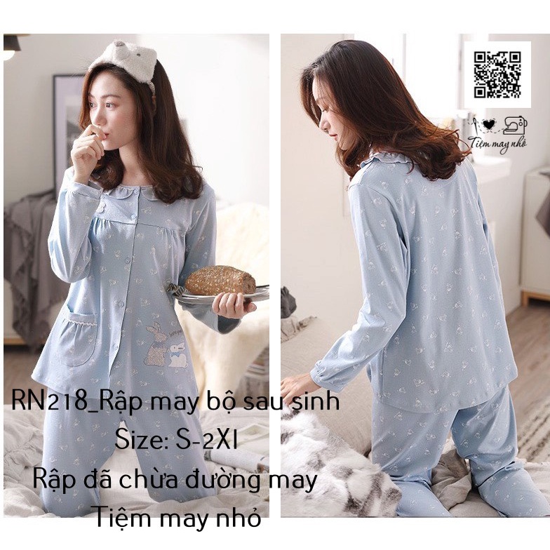 RN218_Rập giấy may bộ đồ sau sinh nữ