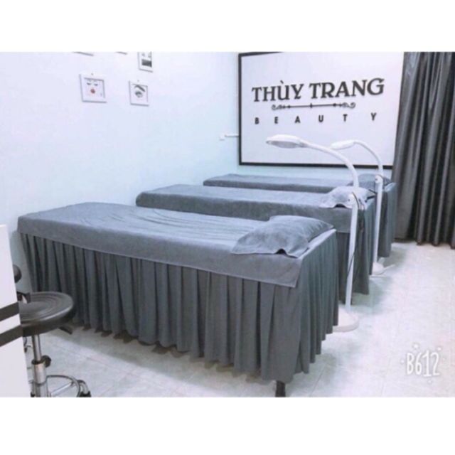 Ga(grap) thun màu ghi đậm giường nối mi, phun xăm,spa (may theo kích thước