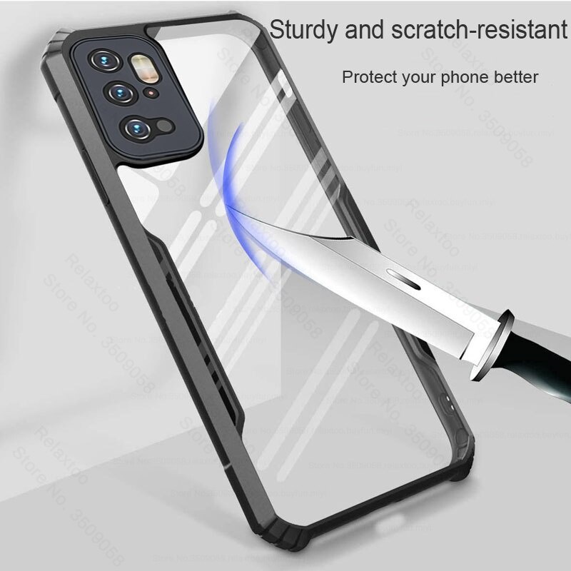 Ốp điện thoại acrylic trong suốt chống sốc bảo vệ cho Xiaomi Redmi Note 11 10 10s Poco X3 GT M3 M4 Pro F3 5g