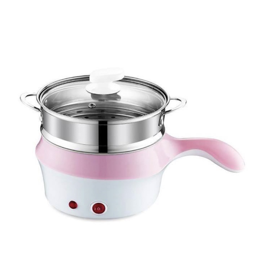[ LOẠI TỐT xịn sò] Nồi lẩu điện mini 2 tầng đa năng chống dính 18cm Tặng xửng hấp, Ca nấu mì nấu lẩu