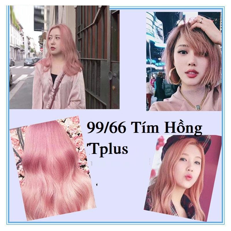 Kem Nhuộm Tóc Màu Hồng Khói Tím 99.66 Tplus Smoky Lavender Pink