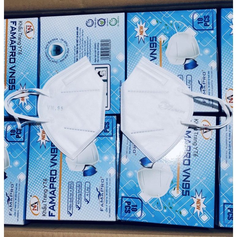 (Hộp 10 Cái) Khẩu Trang Bảo Hộ VN95 FAMAPRO 4 Lớp Nam Anh