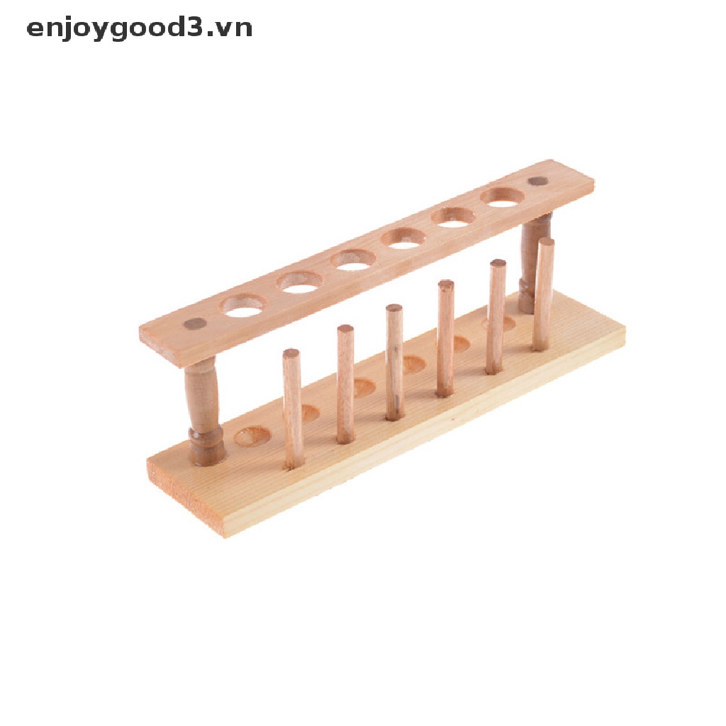 Giá Đỡ Ống Nghiệm 6 Lỗ Bằng Gỗ Tiện Dụng Cho Phòng Thí Nghiệm