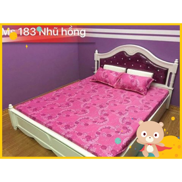 Bộ drap chun satin nhũ xuất khẩu