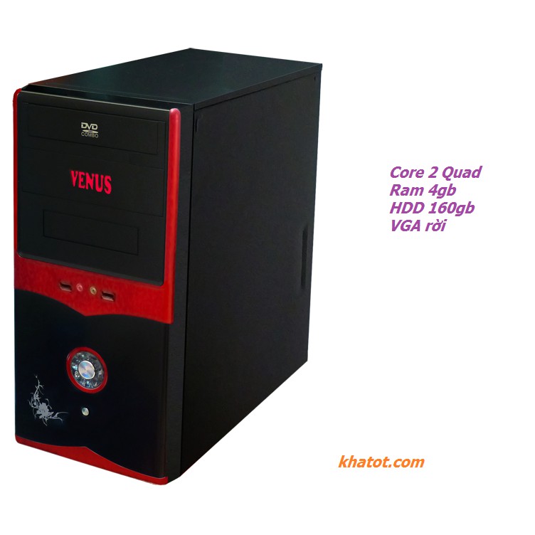 Máy tính để bàn giá rẻ Core 2 Quad - Ram 4 GB - 160GB HDD