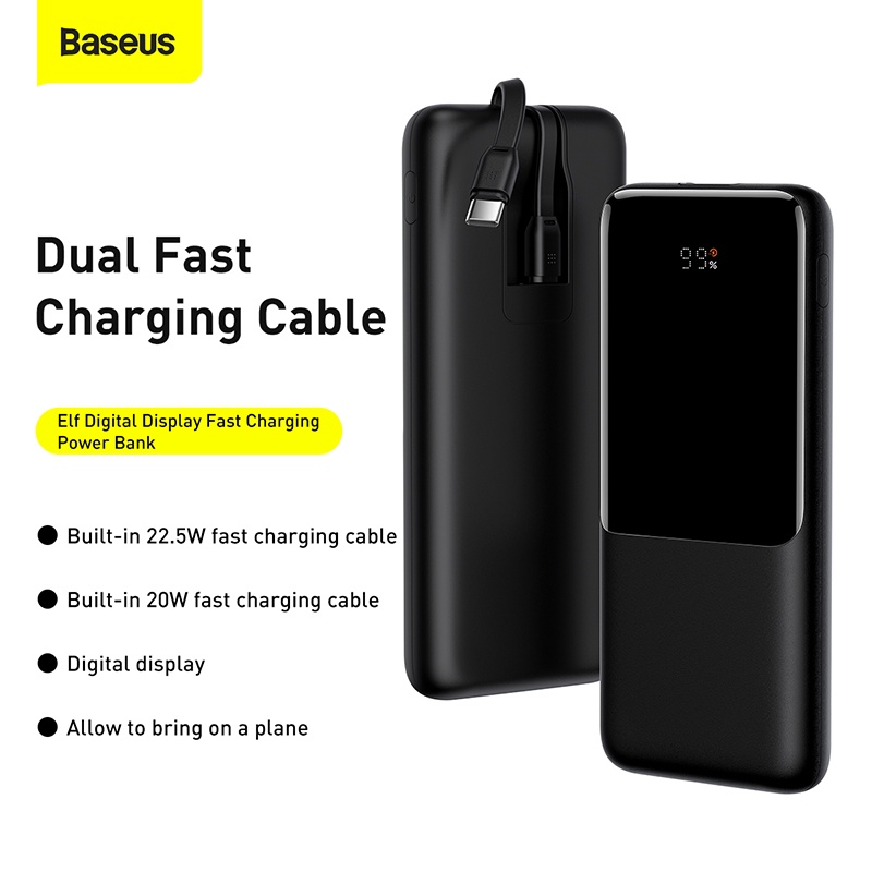 Pin Dự Phòng Sạc Nhanh Baseus Elf Digital Display Fast Charge Power Bank 10000mAh 22.5W