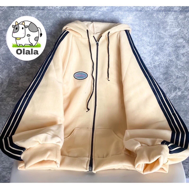 Aó khoác nỉ ba sọc tay bồng hót | BigBuy360 - bigbuy360.vn