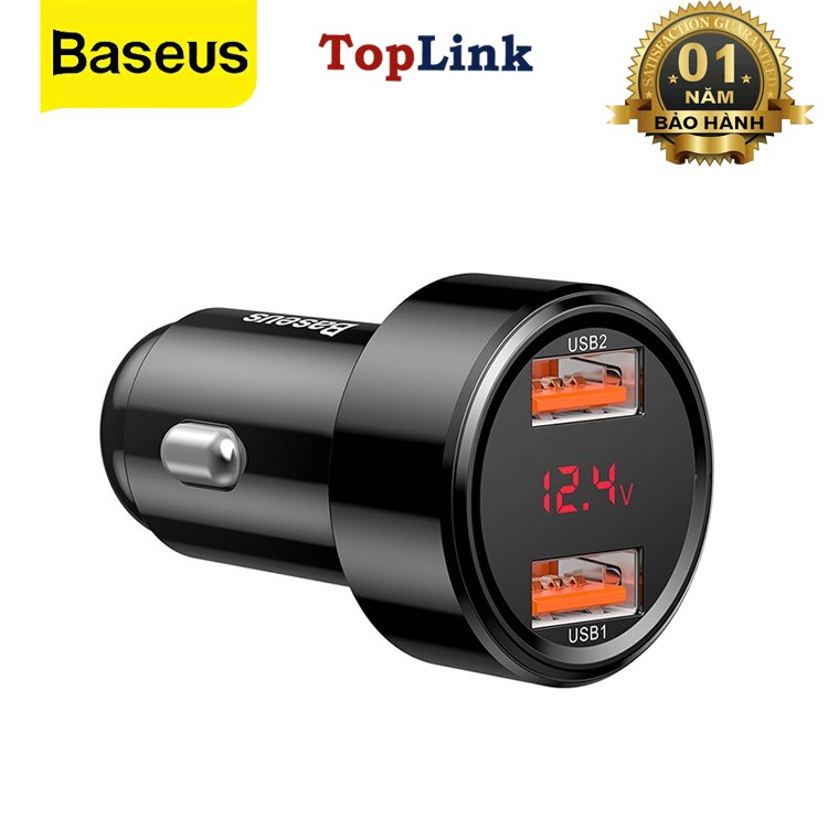Tẩu Sạc Baseus 45 W Quick Charge 4.0 3.0 USB Sạc Trên Ô Tô Cho Iphone , Ipad , Huawei Công Nghệ QC4.0 QC3.0 Sạc Nhanh
