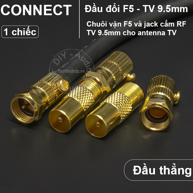 1 chiếc - Đầu jack ăng ten TV Đầu DVB Đầu kỹ thuật số - Phích cắm Angten TV Đầu kỹ thuật số thẳng mạ đồng kèm chuôi vặn