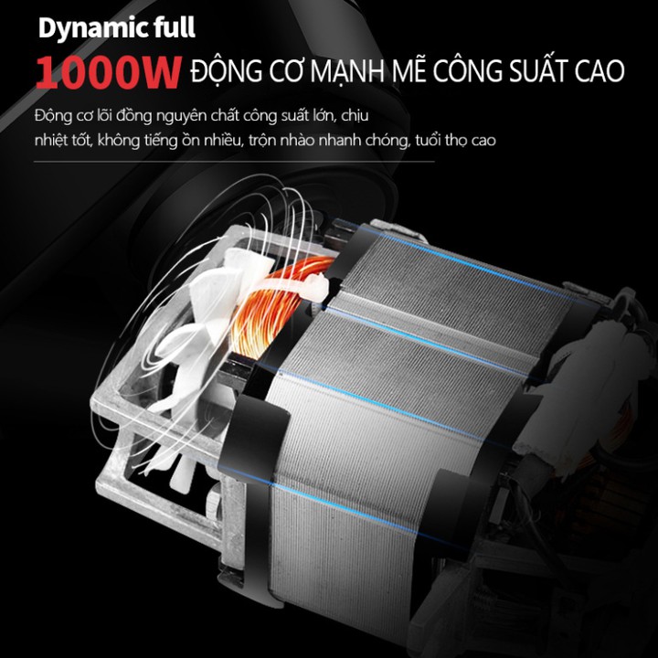 Máy trộn bột, Máy nhào bột, đánh trứng cao cấp DSP KM3030 Công suất 1000W, dung tích 5 lít - Bảo hành 12 tháng