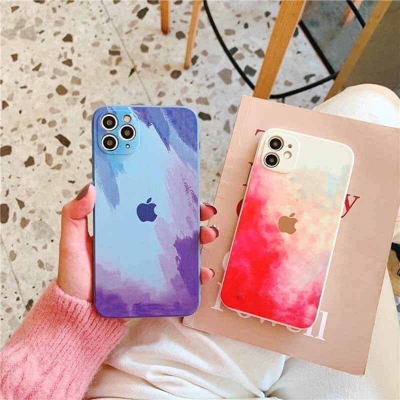 11 đến 12 pro max Ốp dẻo màu loang viền vuông