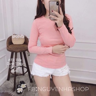Áo thun dài tay cổ tròn