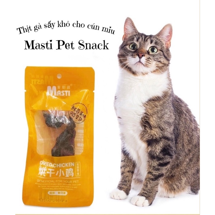 [Masti Pet Snack] Ức gà hấp / Gà sấy nguyên con / Gà hấp nguyên con ăn liền cho cún miu