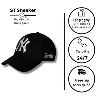 Mũ Lưỡi Trai 🍁 Nón Kết N.Y Đen Logo Thêu Trắng Tinh Tế Unisex