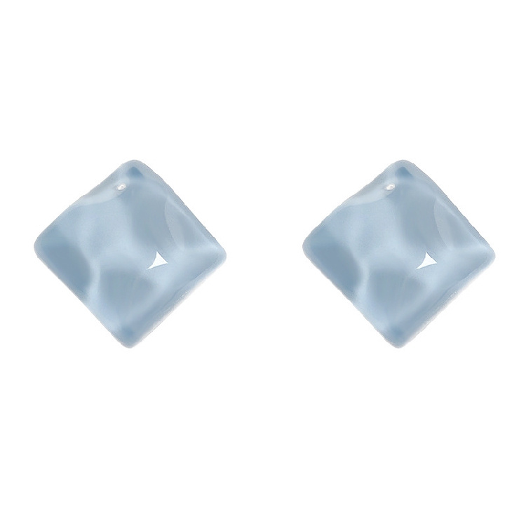 Phụ Kiện Bông Tai acrylic Hình Gợn Sóng Nước Hình Vuông Kiểu Hàn Quốc Cho Nữ Sinh Hàng Ngày