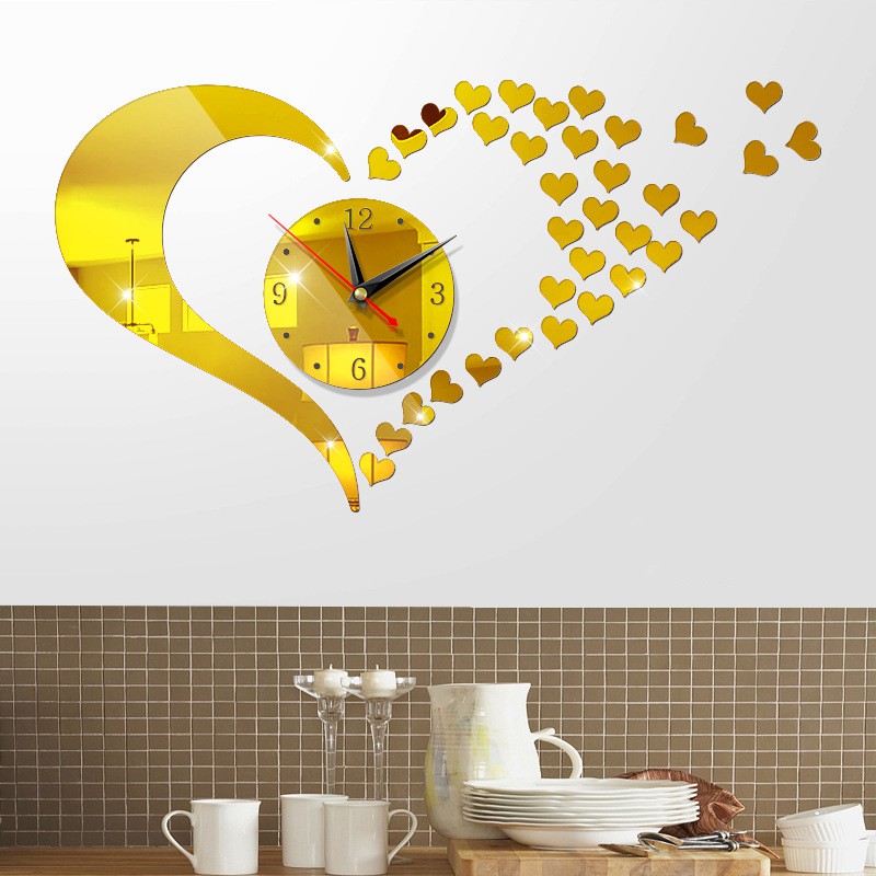 Đồng hồ 3D trang trí treo tường tự lắp ghép phong cách châu Âu Song An Eco