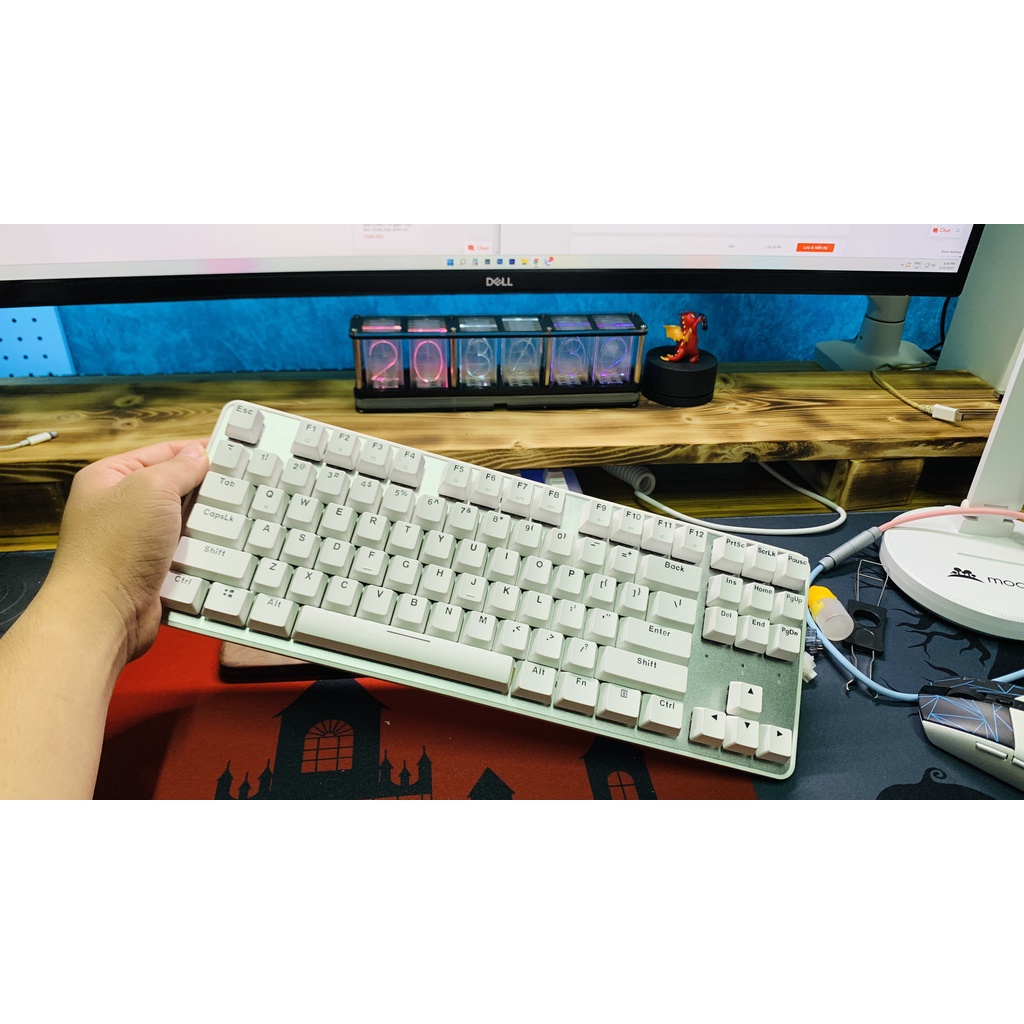 [ Thanh Lý Review ] Bàn phím cơ không dây Dareu EK807G Trắng