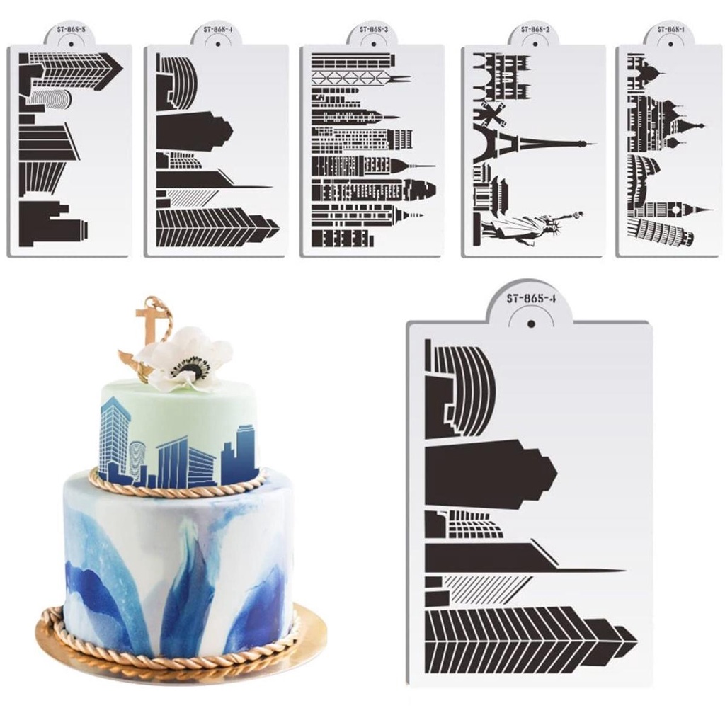 LLOYD Set 5 Khuôn Tạo Họa Tiết Trang Trí Bánh