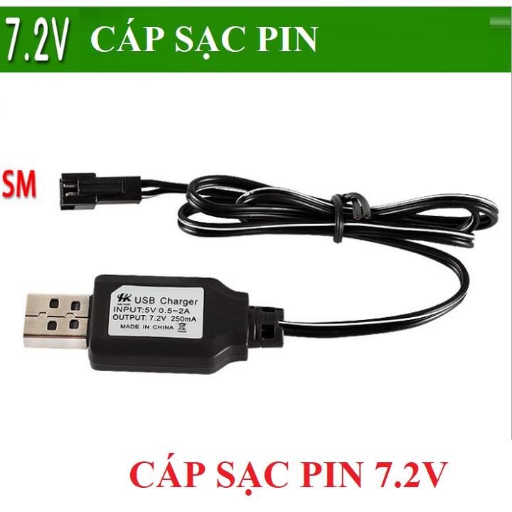 Cáp sạc 7.2v cổng nối SM dùng sạc pin xe mô hình ô tô điều khiển từ xa