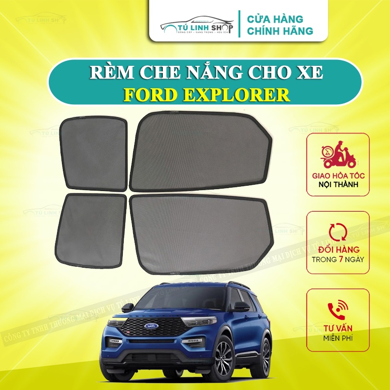 Rèm che nắng nam châm cho xe Ford Explorer, bộ 4 tấm cho 4 cửa, hàng loại 1 cao cấp nhất, vừa khít kính