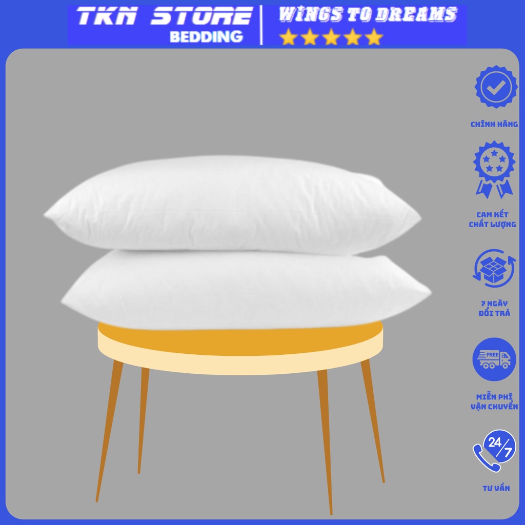 Ruột gối đầu bông gòn , Ruột gối nằm bông trắng kích thước 45x65cm