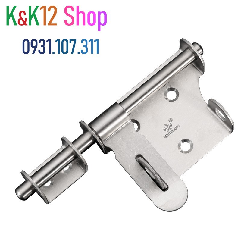 [ Độc quyền] Chốt khóa cửa, then cửa bằng thép không gỉ K04 loại lớn 4 inch, 6 inch