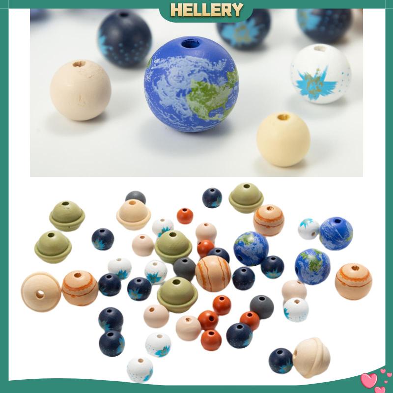 Bộ 30 Hạt Gỗ Nhiều Màu Dùng Làm Vòng Hoa Handmade DIY