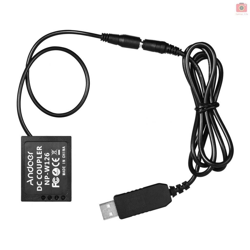 Bộ chuyển đổi pin từ usb sang np-w126 5v x-a10/hs33exr/hs35exr/hs50exr cao cấp tiện lợi