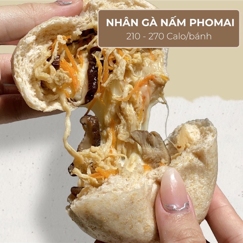 Bánh Bao Nguyên Cám Nhân Gà Nấm Phomai