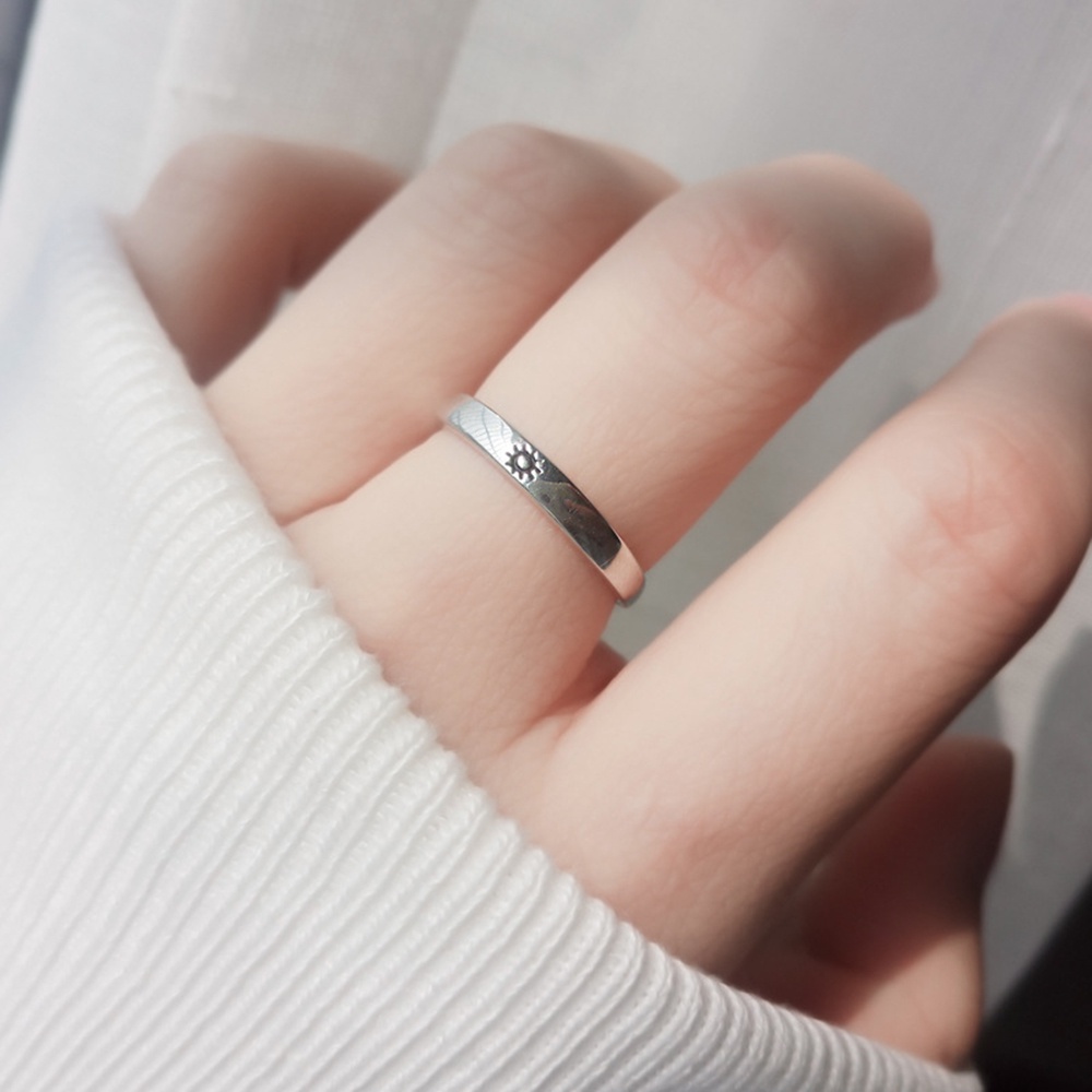 Set nhẫn hình mặt trăng mặt trời đơn giản thời trang phong cách Hàn Quốc cho cặp đôi Yanqueens Đồ trang sức