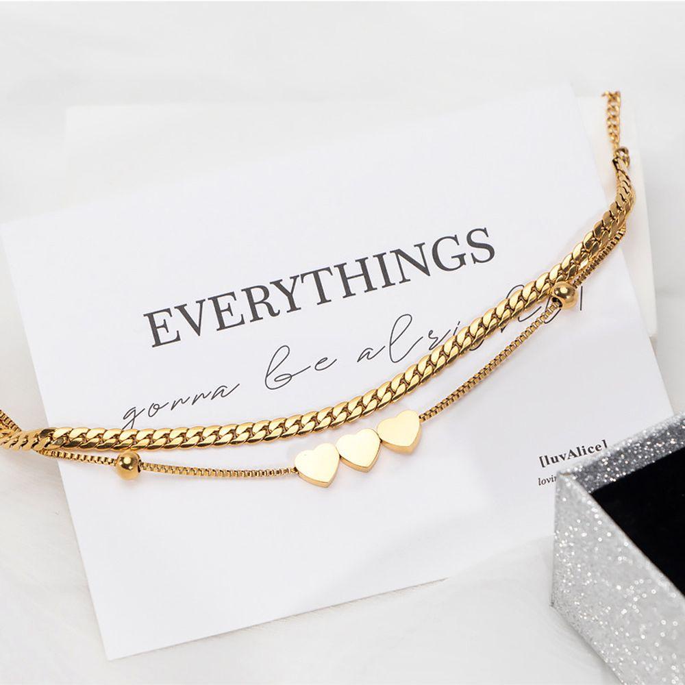 Vòng Đeo Tay Bằng Thép Titan Hình Trái Tim Phong Cách Hip Hop Thời Trang Dành Cho Nữ