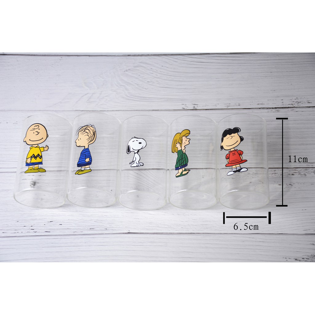 Cốc, Ly Thủy Tinh Uống Trà, Cafe Nhân Vật Hoạt Hình Peanuts' Family Snoopy Charlie