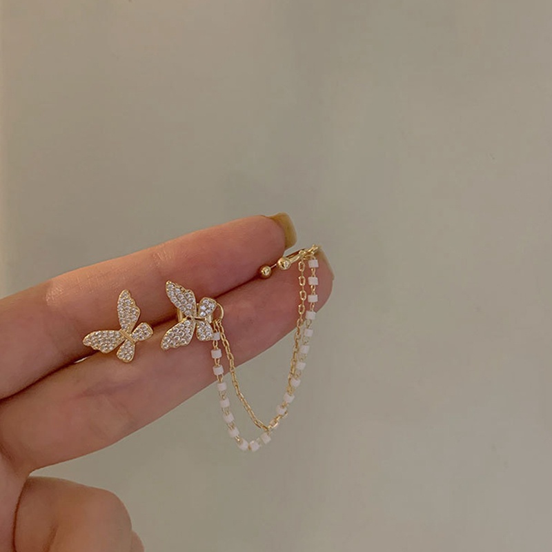 Bông tai bướm đính đá dễ thương