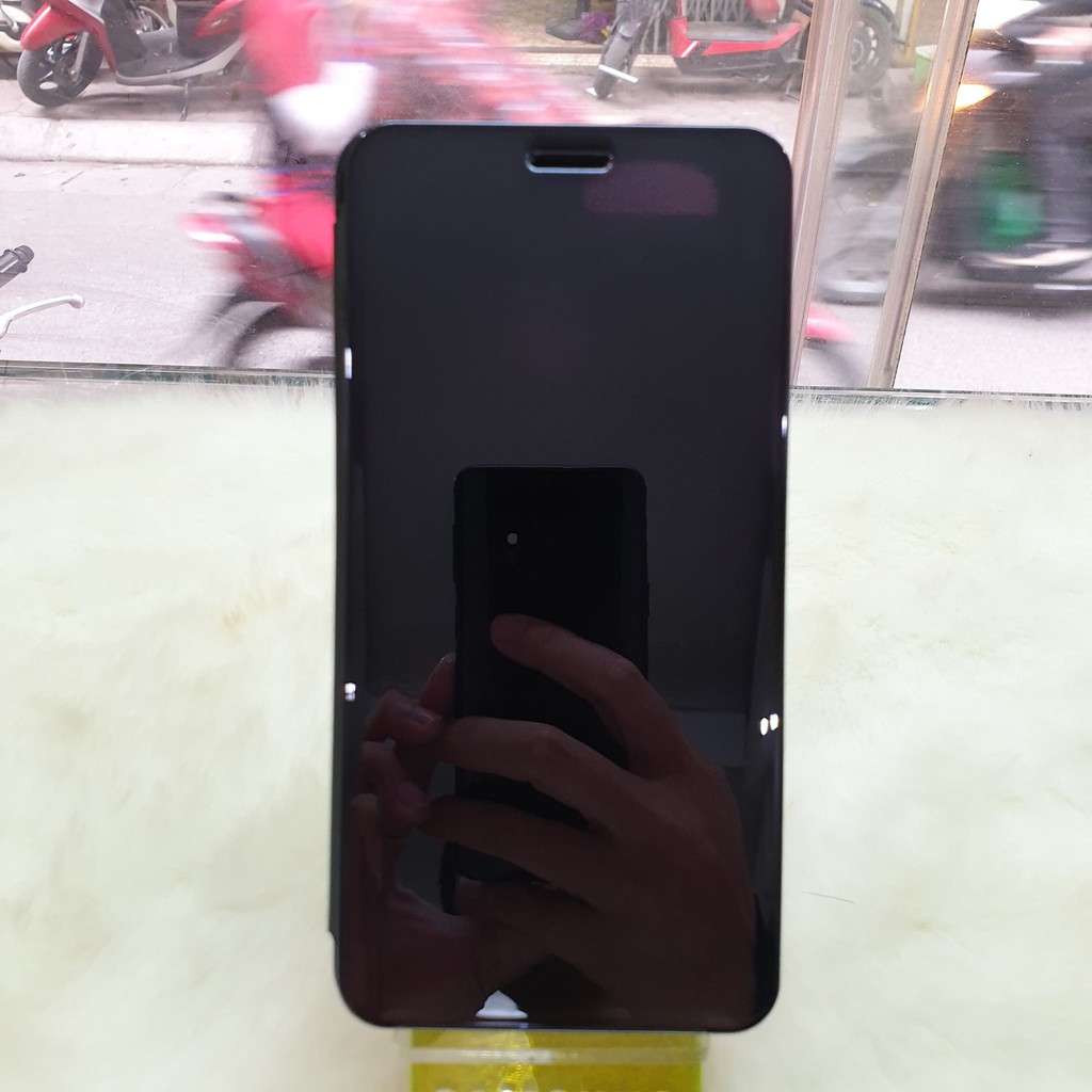 Bao Da Clear View Cover Standing Samsung A8 2018