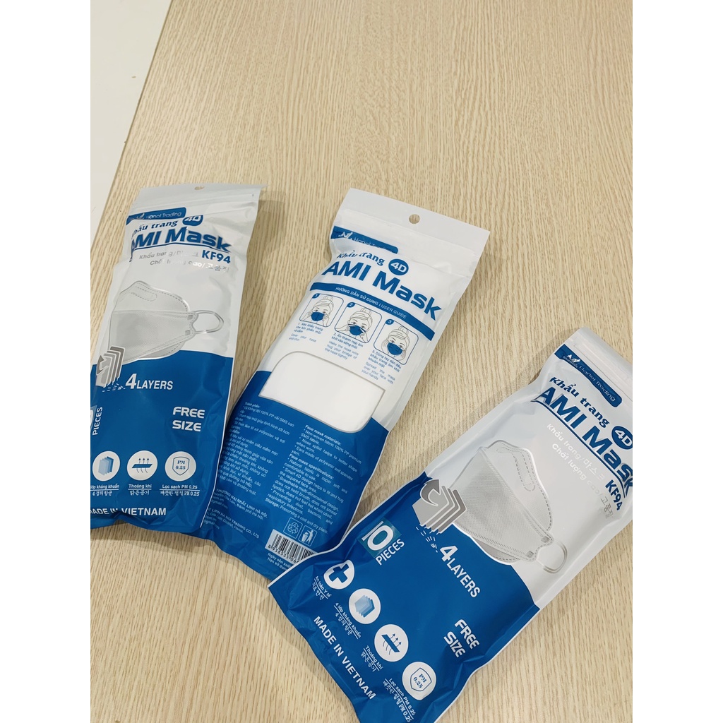 Khẩu trang Ami 4D Kf94 tiêu chuẩn Hàn Quốc (50 chiếc) | BigBuy360 - bigbuy360.vn
