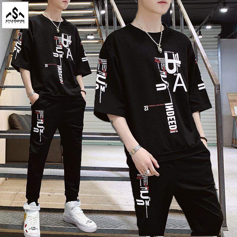 Bộ quần áo thun nam ngắn tay STYLE MARVEN in chữ INDEED phong cách Hàn Quốc trẻ trung thời trang - SET NAM 9000046