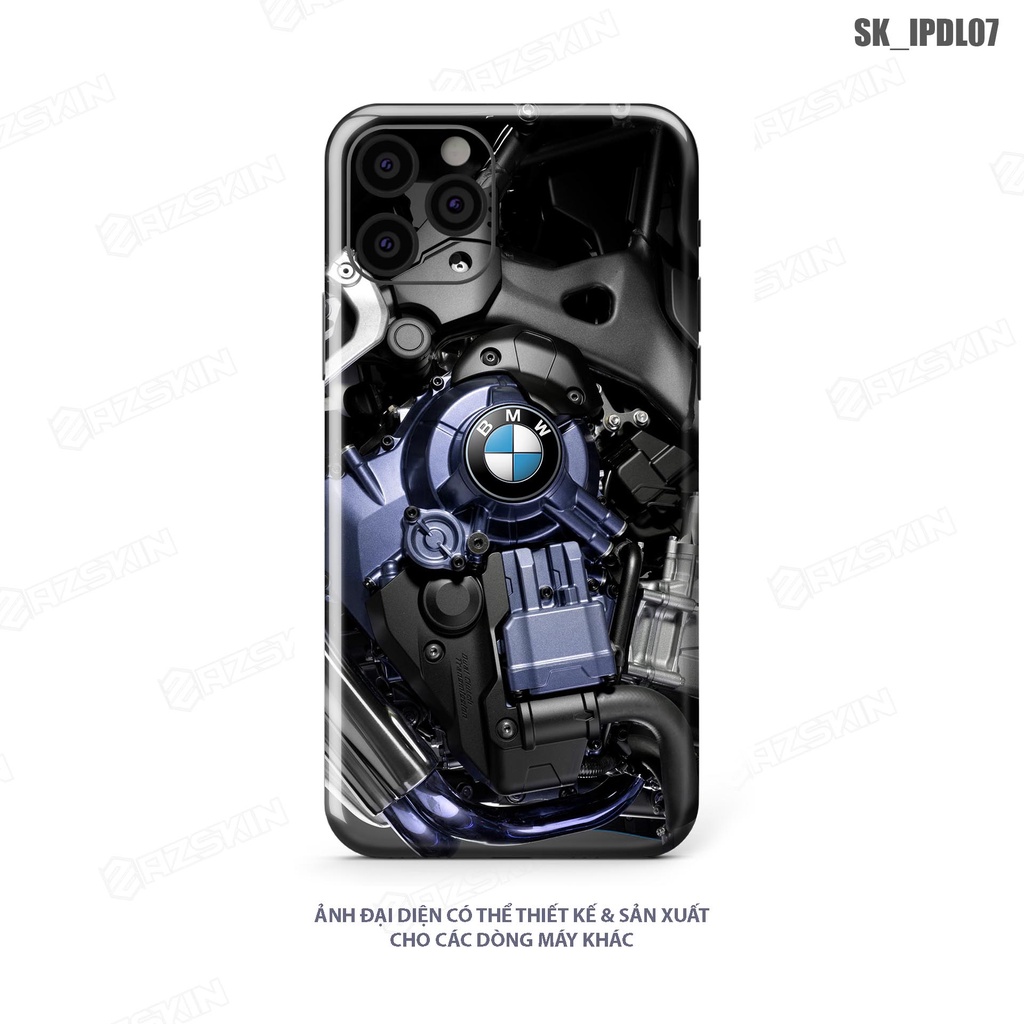 Miếng Dán Skin IPhone 7 - 14 Pro Max Hình Động Cơ Xe |SK_IPDL07| Chất Liệu Nhập Khẩu, Cán 3M Chống Nước, Khuôn Cắt CNC