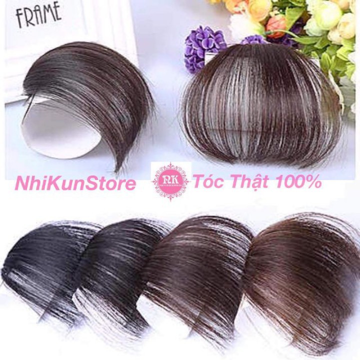 Tóc giả nữ mái thưa tóc thật, tóc mái giả ( tóc thật 100% )