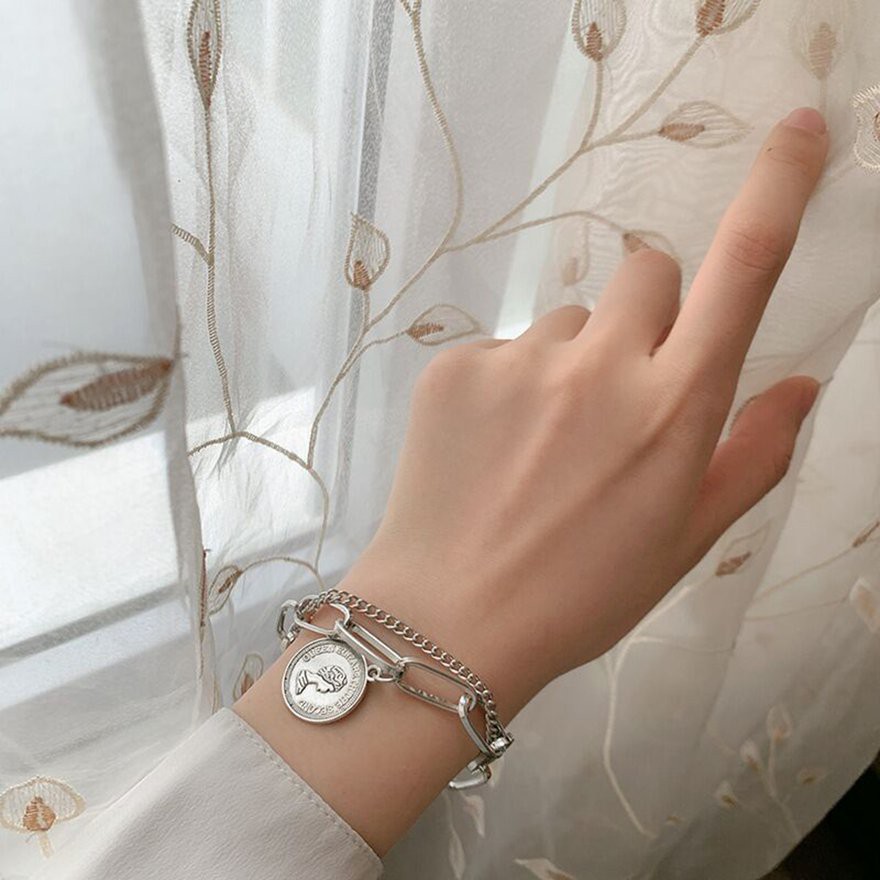 Vòng tay dây xích kiểu dáng cổ điển Hàn Quốc dành cho nữ | BigBuy360 - bigbuy360.vn