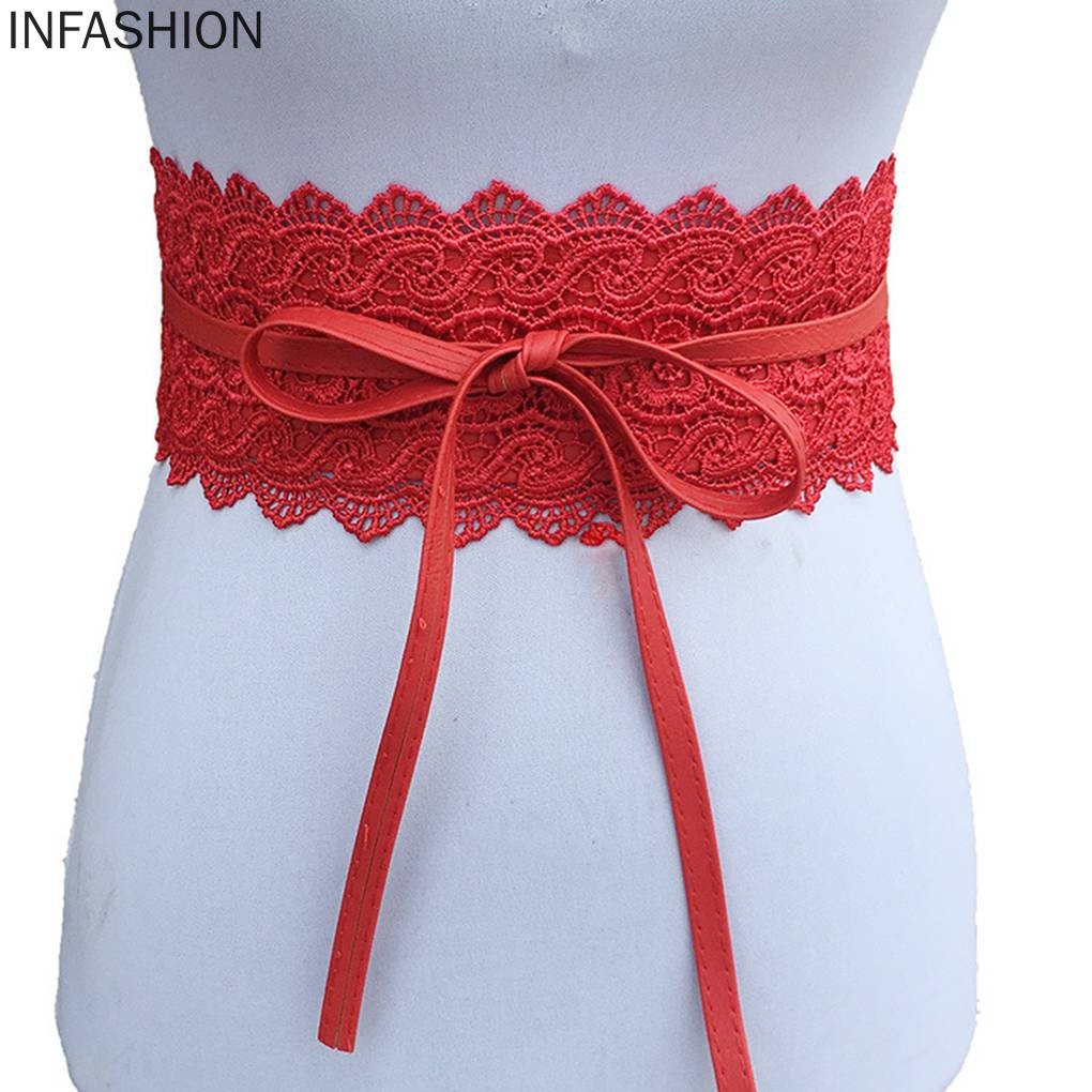 Thắt Lưng Ren Bản To Thời Trang Cho Nữ